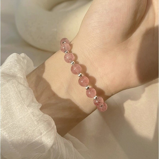 925 sterling silver strawberry crystal bracelet