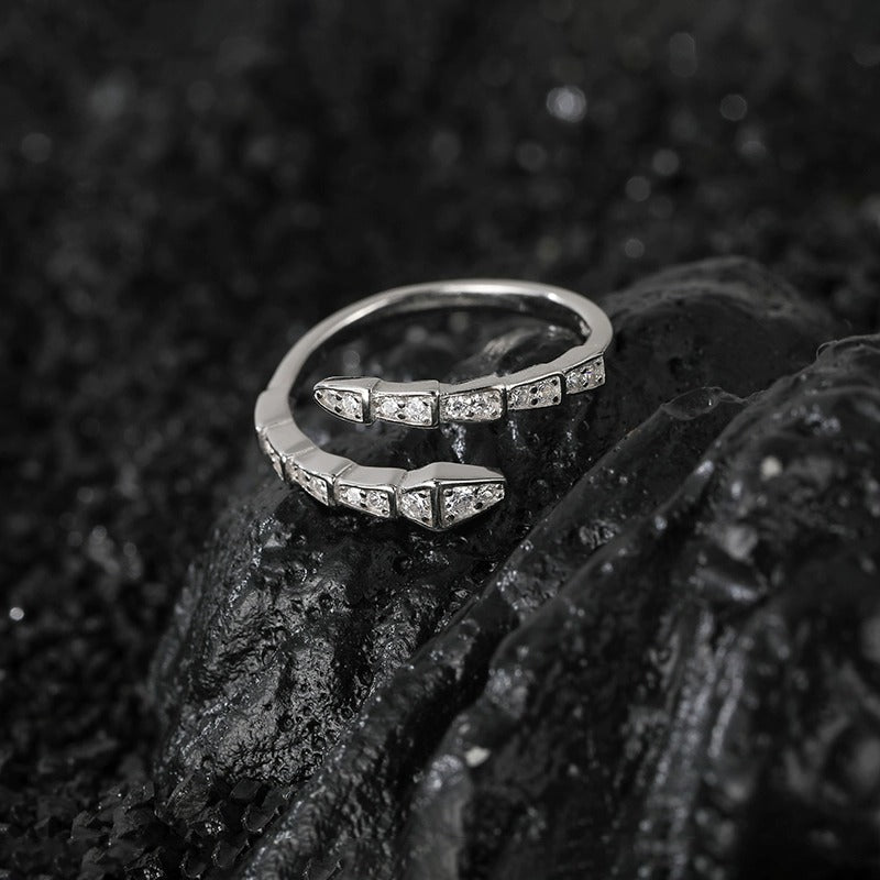 925 sterling silver snake shaped ring