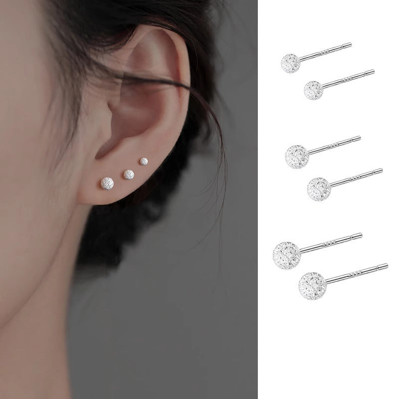999 Silver Round Bead Ear Bone Nail - Silvery