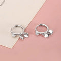 925 sterling silver heart pendant earring - silvery