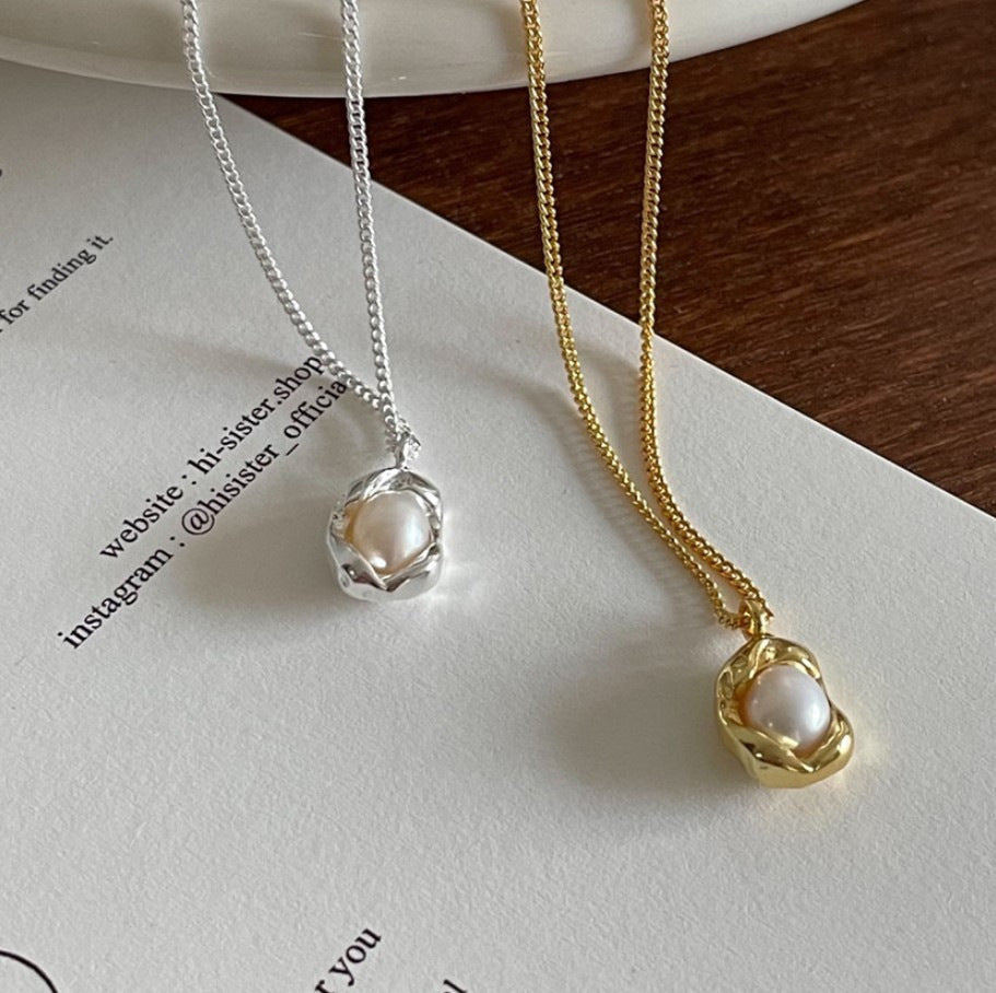 925 sterling silver freshwater pearl pendant necklace