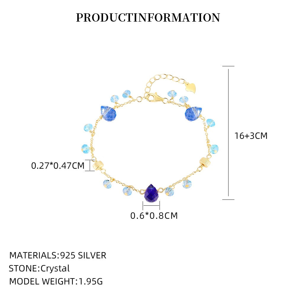 S925 Sterling Silver Crystal Necklace and Bracelet