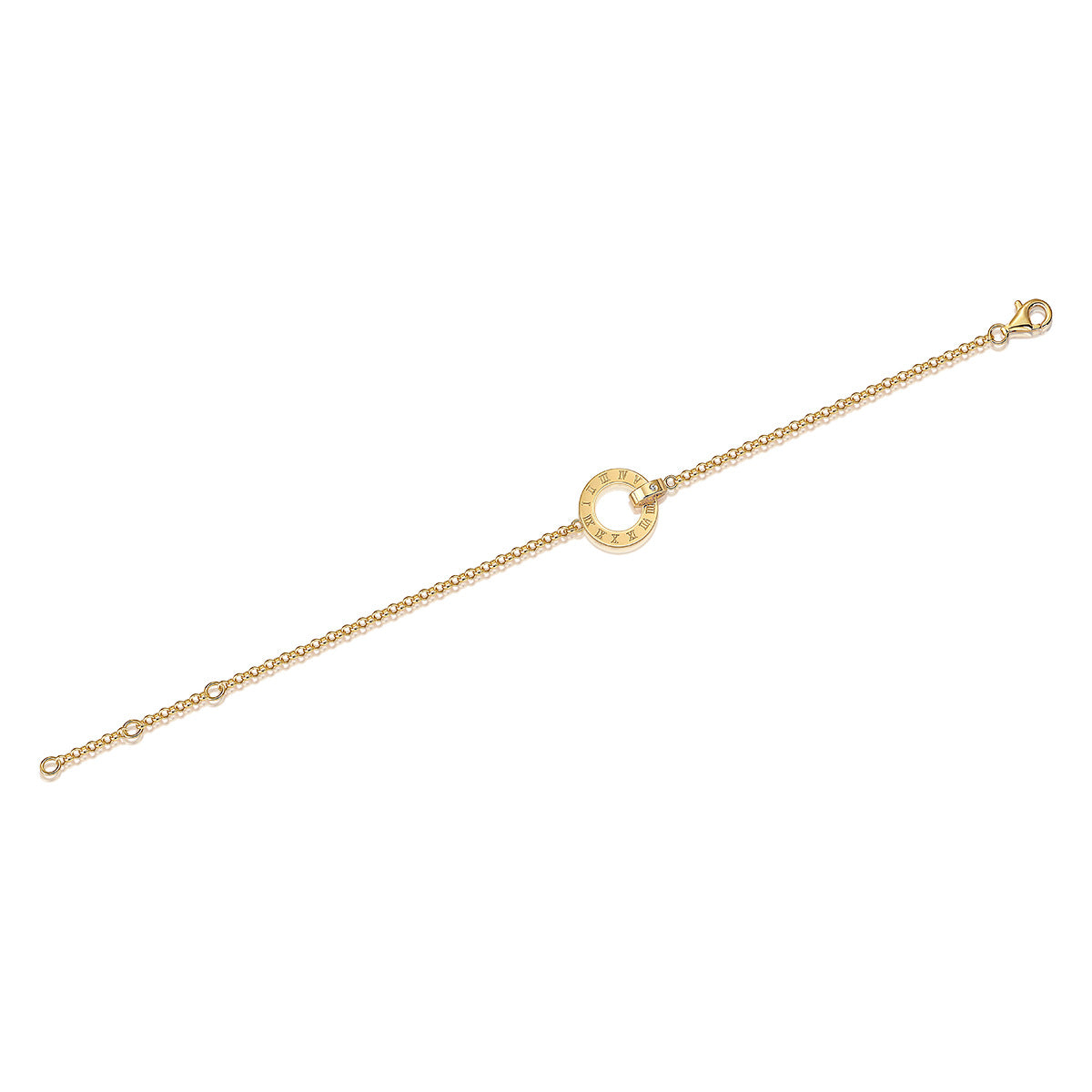 Gold-tone 925 silver moissanite bracelet
