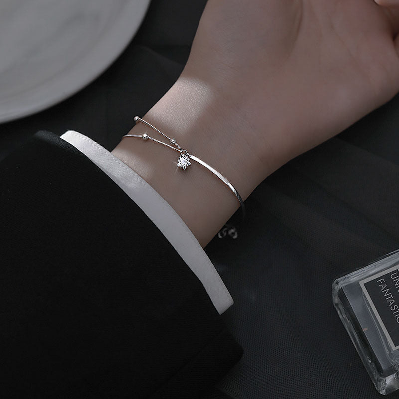 S925 sterling silver bracelet - silvery