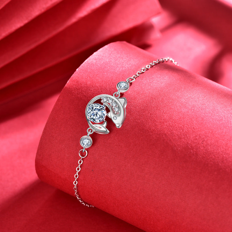 925 Sterling Silver Moissanite Koi Bracelet