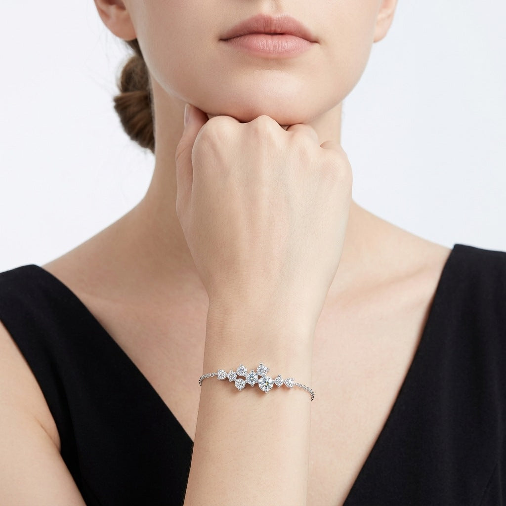 Non-fading S925 silver moissanite bracelet