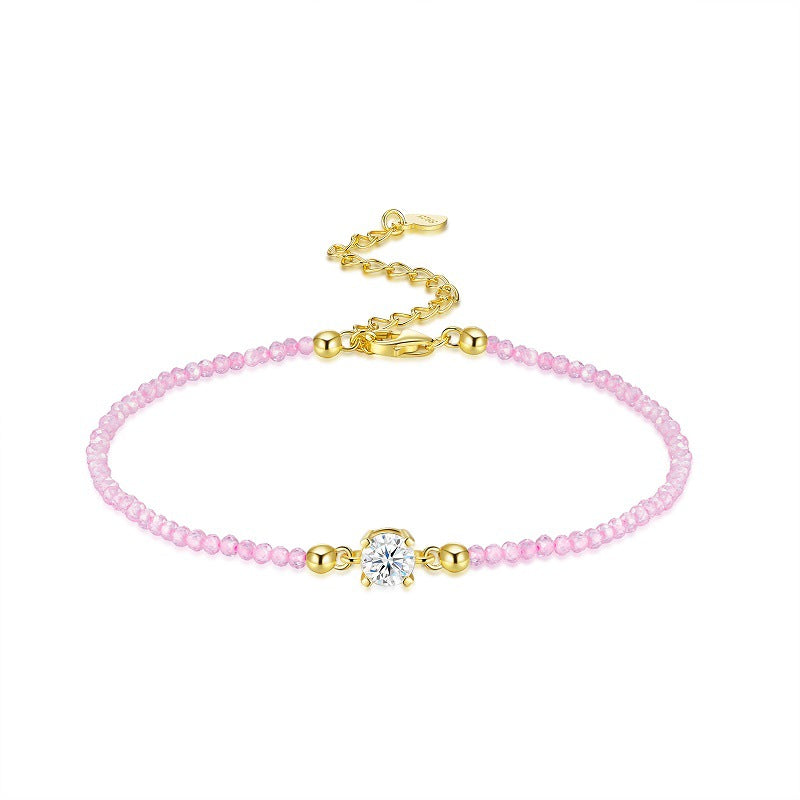 S925 Silver Gold-Plated Moissanite Bracelet (Non-Fading)