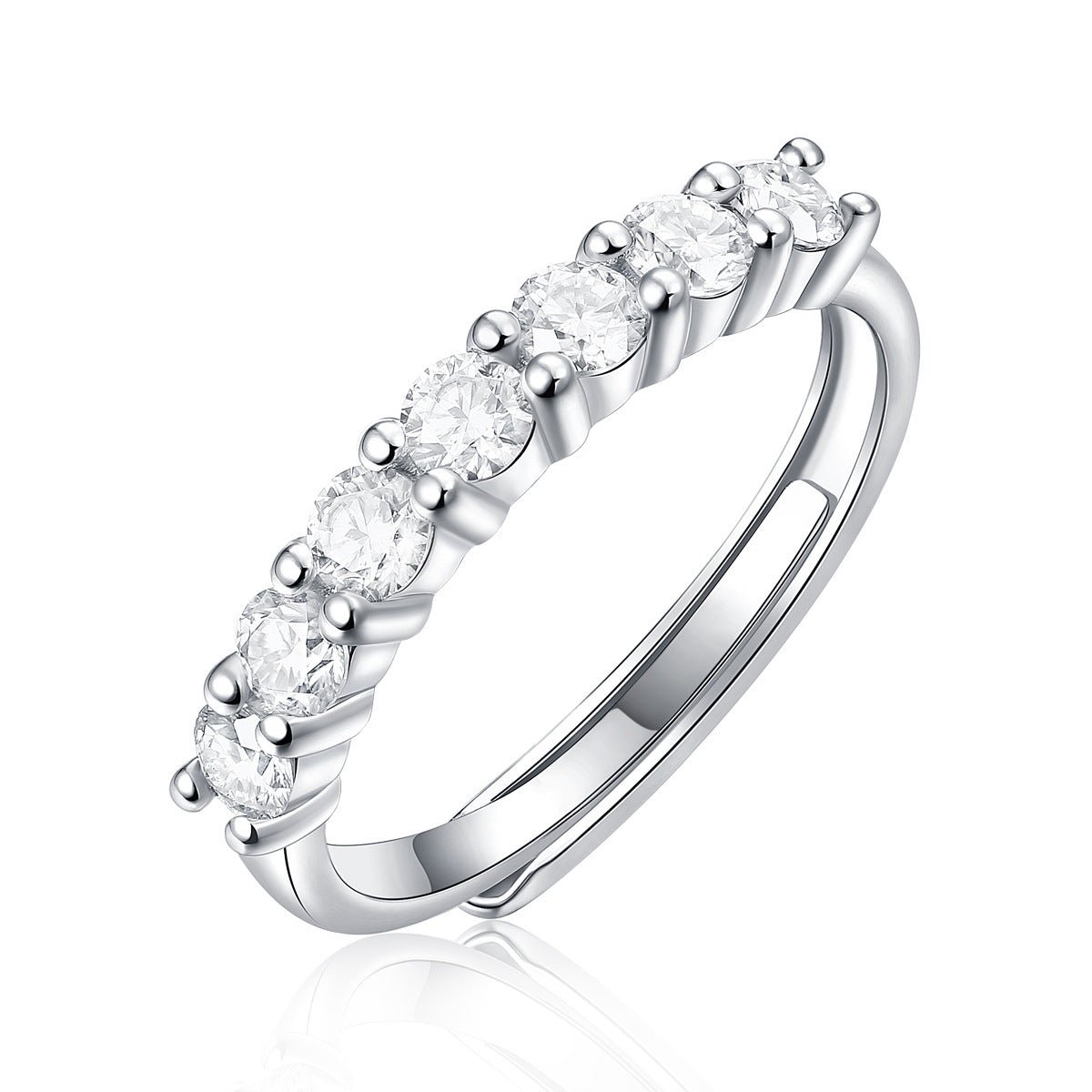 S925 Silver Stackable Moissanite Ring