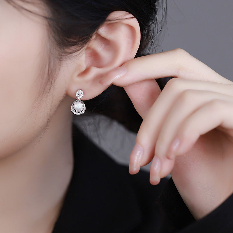 925 sterling silver freshwater pearl earrings