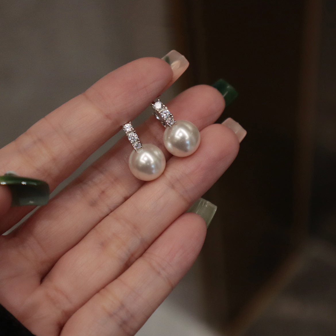925 sterling silver pearl earrings
