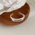 S925 Pure Silver Simple Double Layer Sparkling Zirconia Ring - Silvery