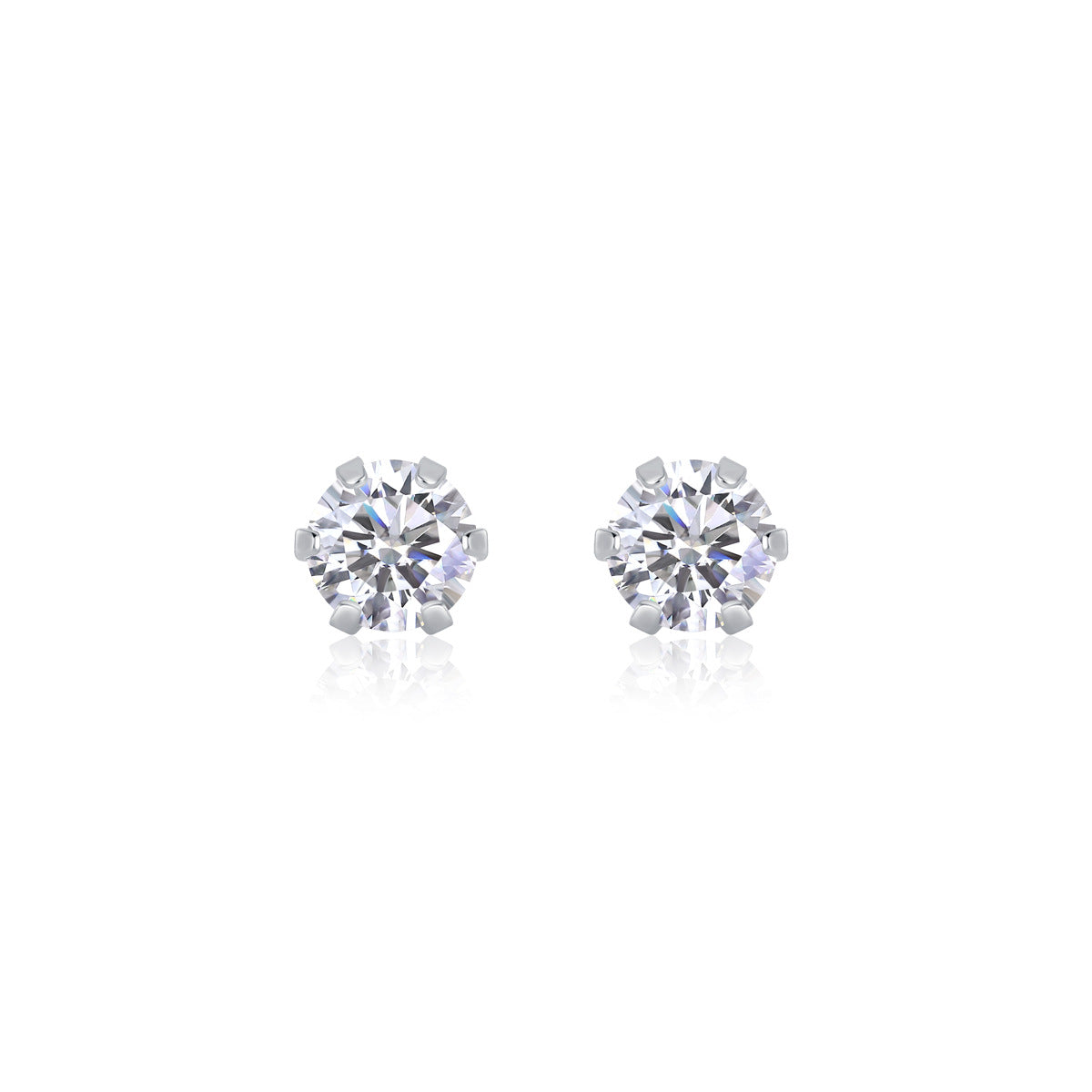 S925 Sterling Silver Round Moissanite Earrings for Sensitive Ears