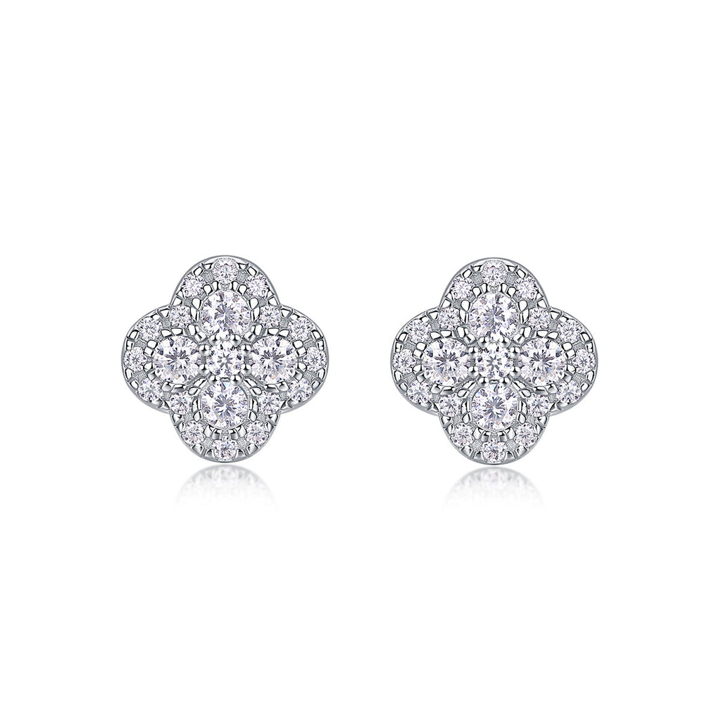 S925 Silver Square Moissanite "Chanel-Style" Stud Earrings