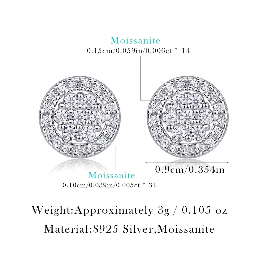 S925 Silver Square Moissanite "Chanel-Style" Stud Earrings