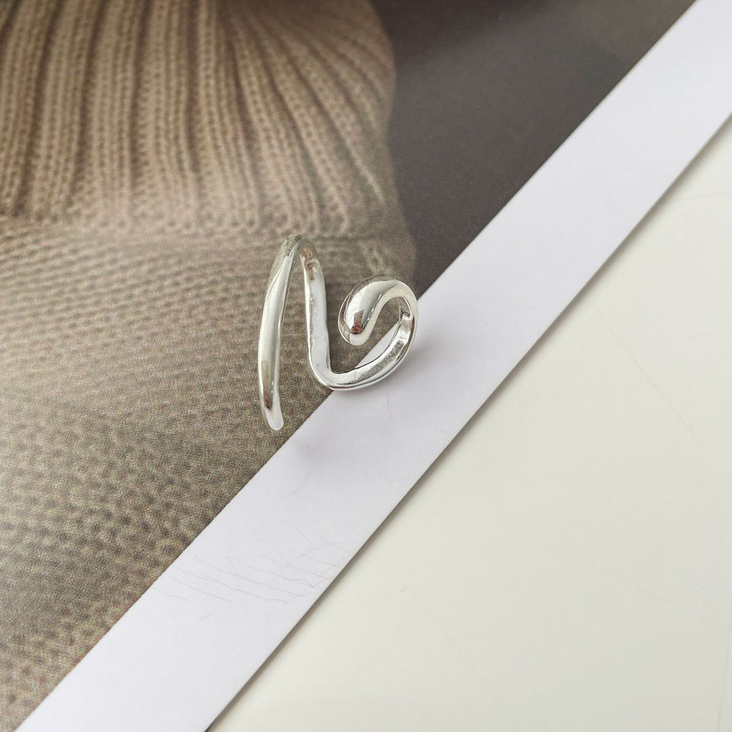 925 sterling silver single ear bone clip - silvery
