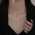 S925 pure silver imitation pearl pendant necklace