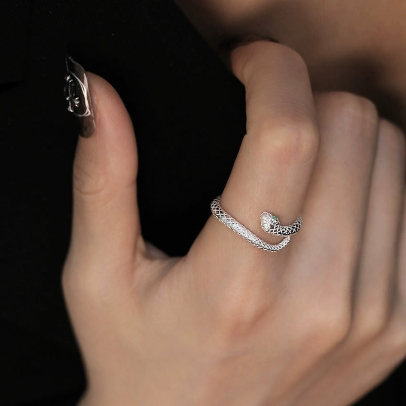 S999 Silver Snake Opening Ring