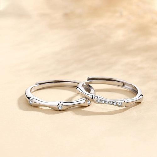 925 sterling silver couple ring - silvery