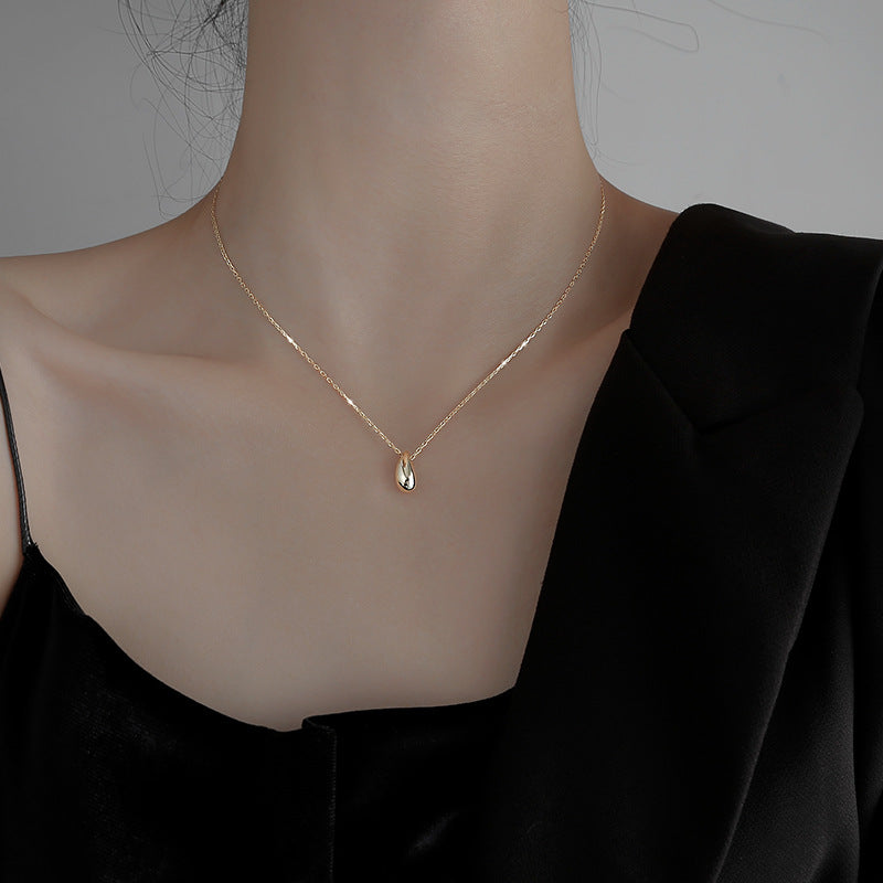 S925 sterling silver water droplet pendant necklace