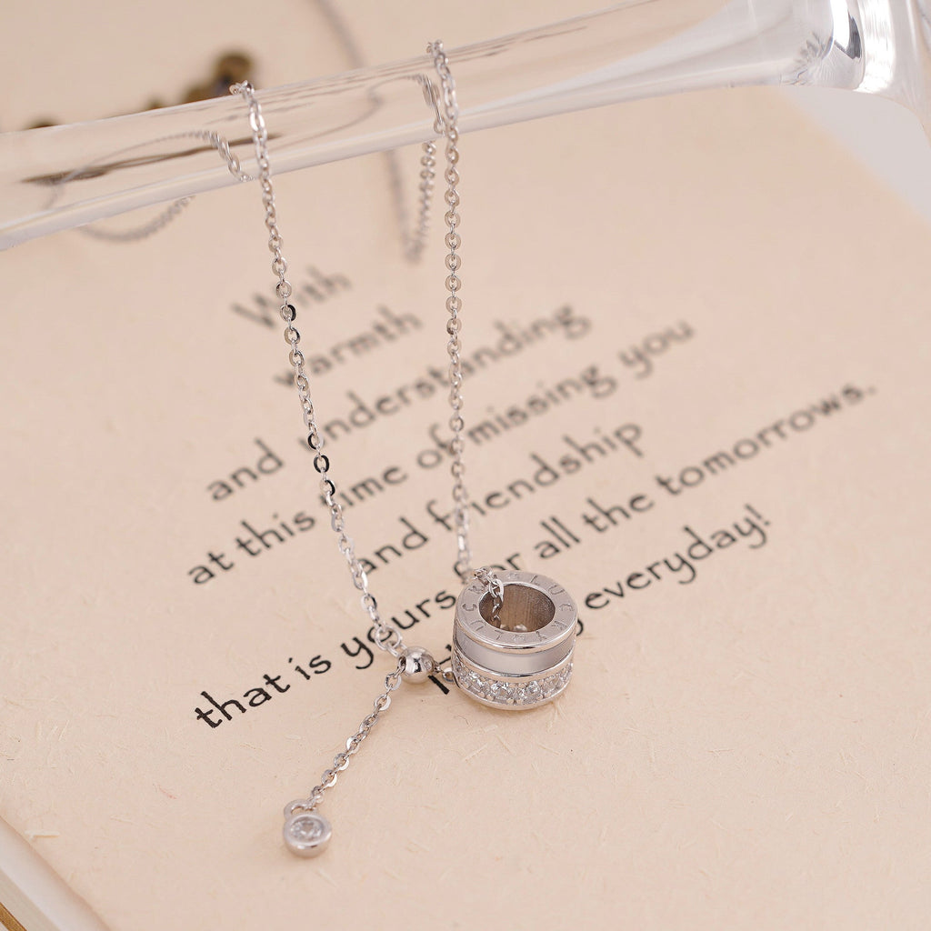 925 sterling silver tassel necklace - silvery