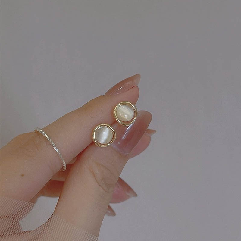925 sterling silver cat eye stone earrings
