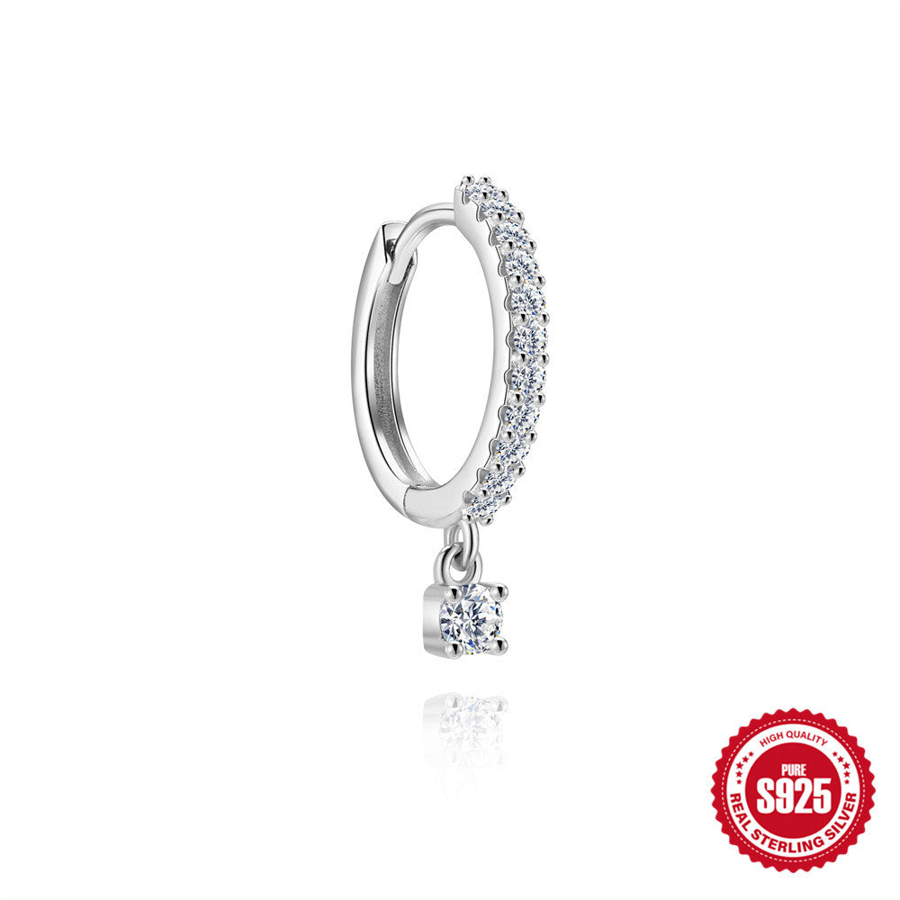 S925 Sterling Silver Moissanite Smooth-Finish Earrings