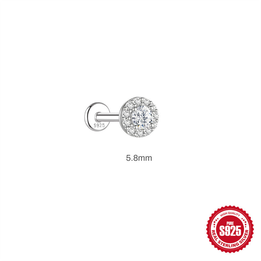 S925 Sterling Silver Round Moissanite Earrings(Single unit)