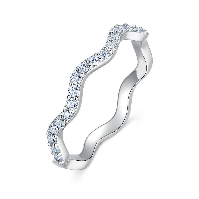 S925 Sterling Silver Thin-Band Moissanite Ring