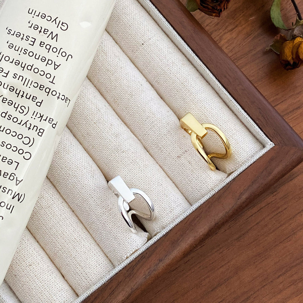 925 sterling silver asymmetrical open ring