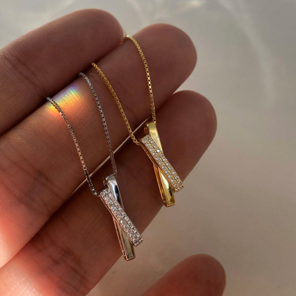 925 sterling silver zircon necklace
