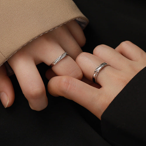 925 sterling silver couple's ring - silver