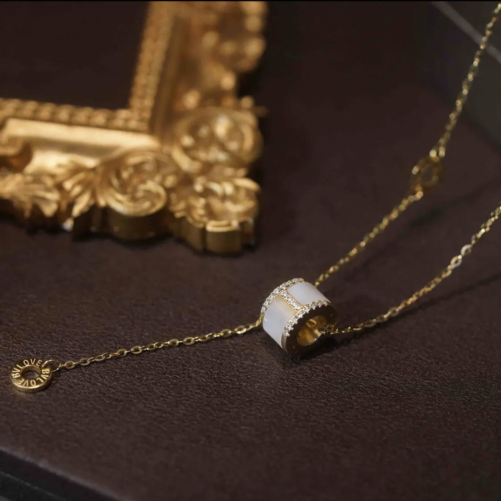 925 sterling silver pendant necklace - golden