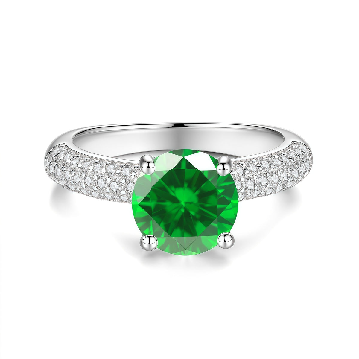 S925 Silver "Half-and-Half" Colored Moissanite Ring