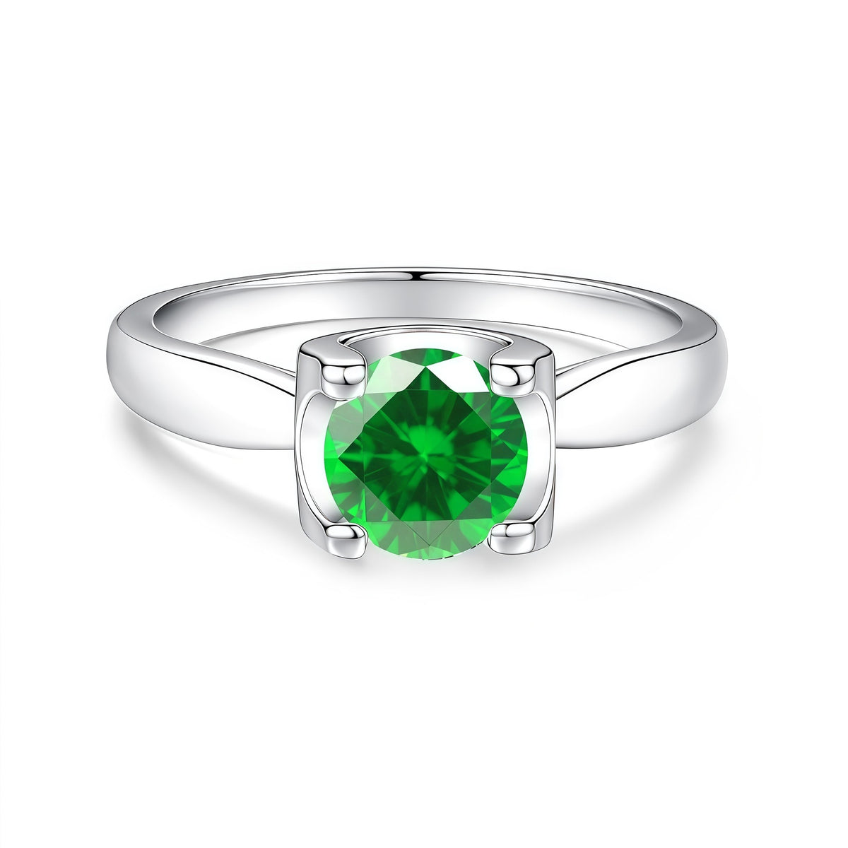 S925 Sterling Silver "Bull's Head" Setting Ring with Colorful Moissanite