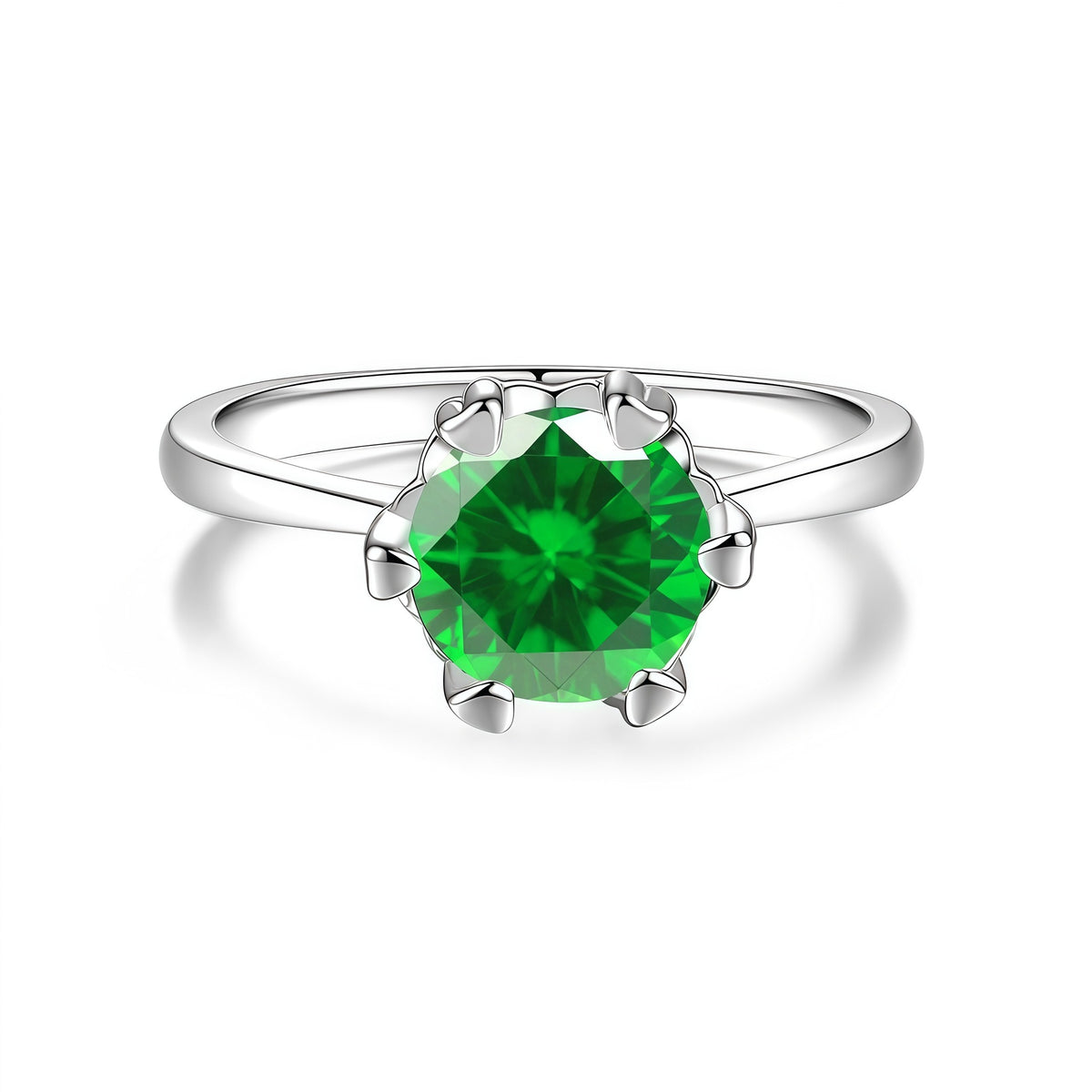 S925 Sterling Silver Six-Prong Moissanite Ring