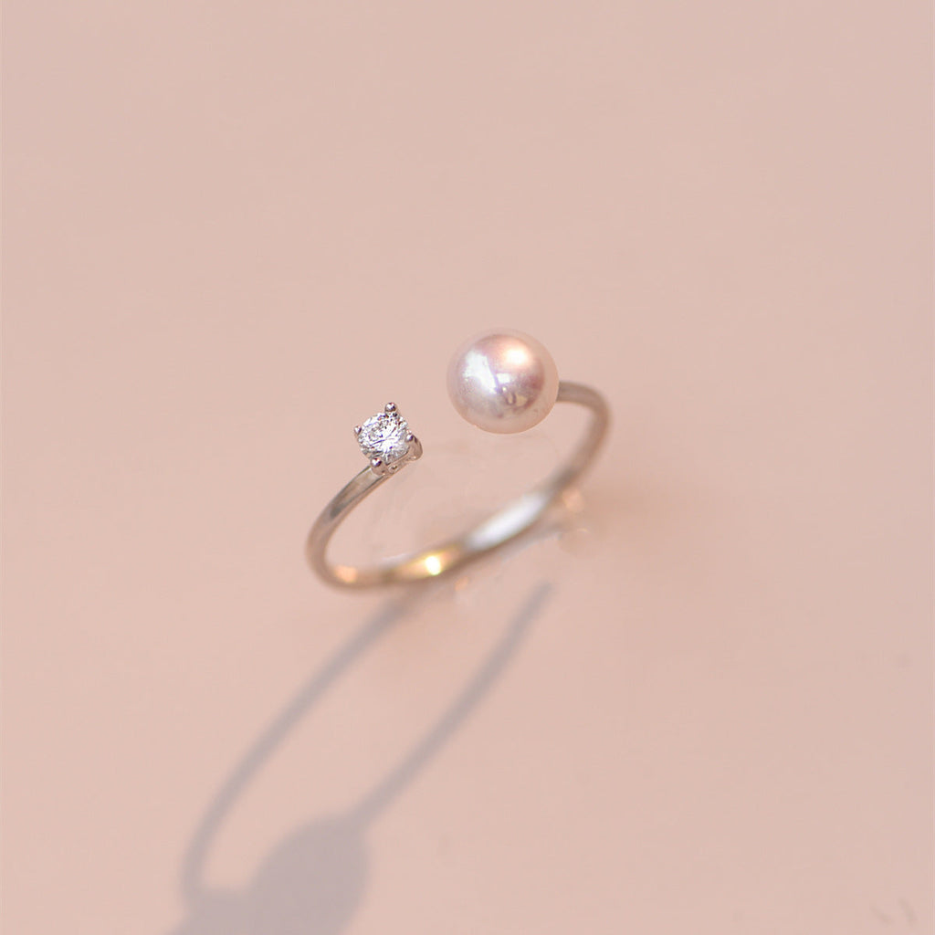 S925 sterling silver freshwater pearl ring