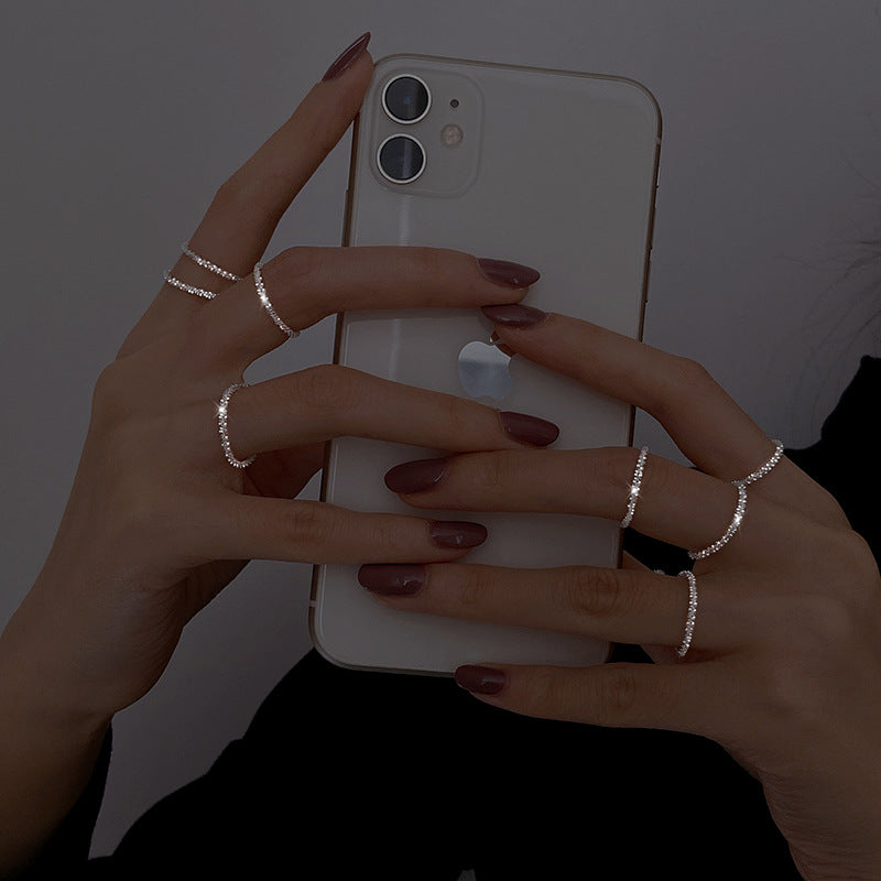 925 sterling silver simple circle ring