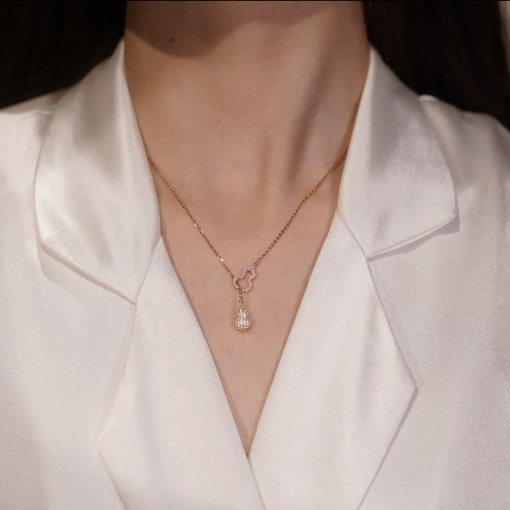 925 sterling silver gourd pendant necklace