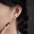 S925 sterling silver snake shaped earrings