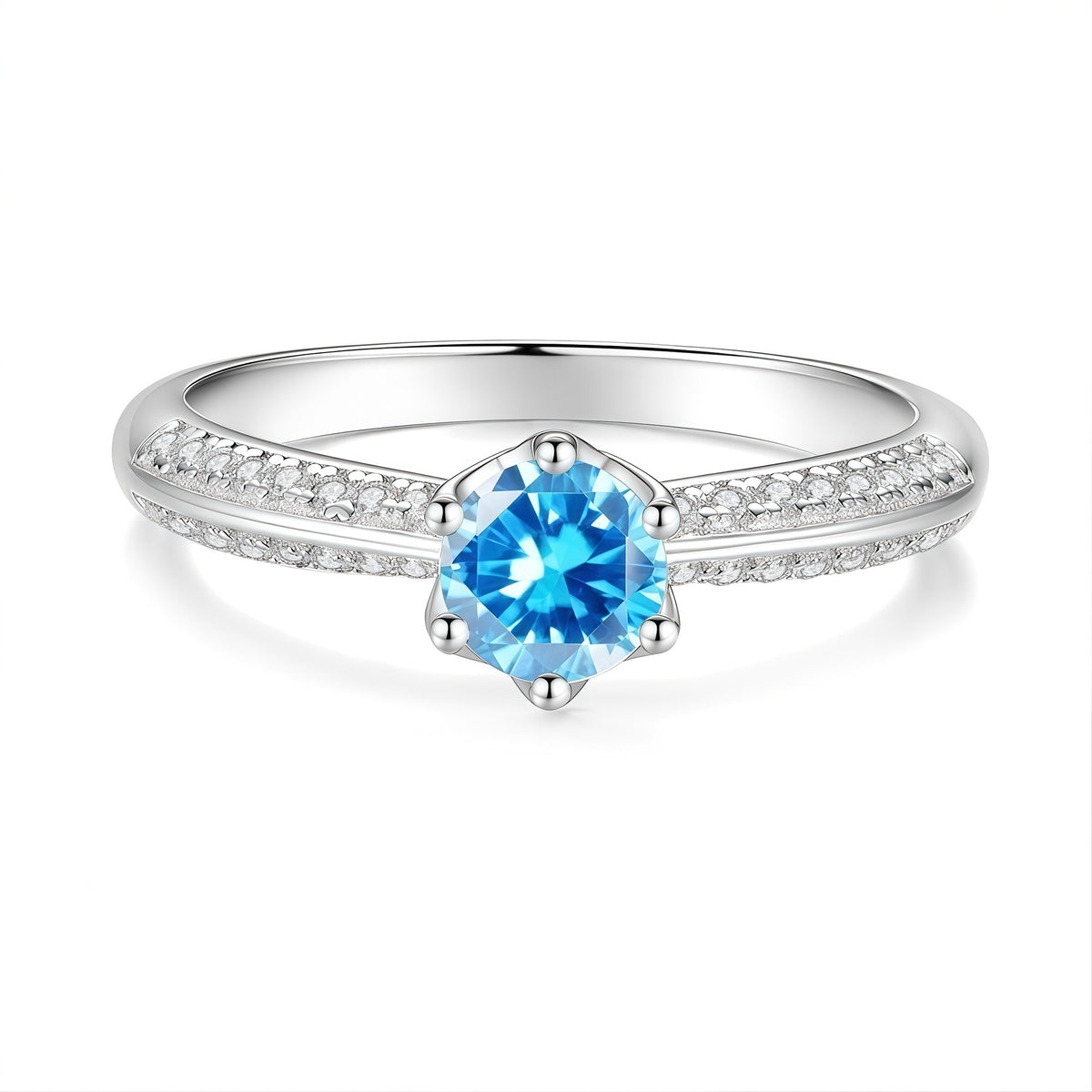 S925 Sterling Silver Moissanite Ring