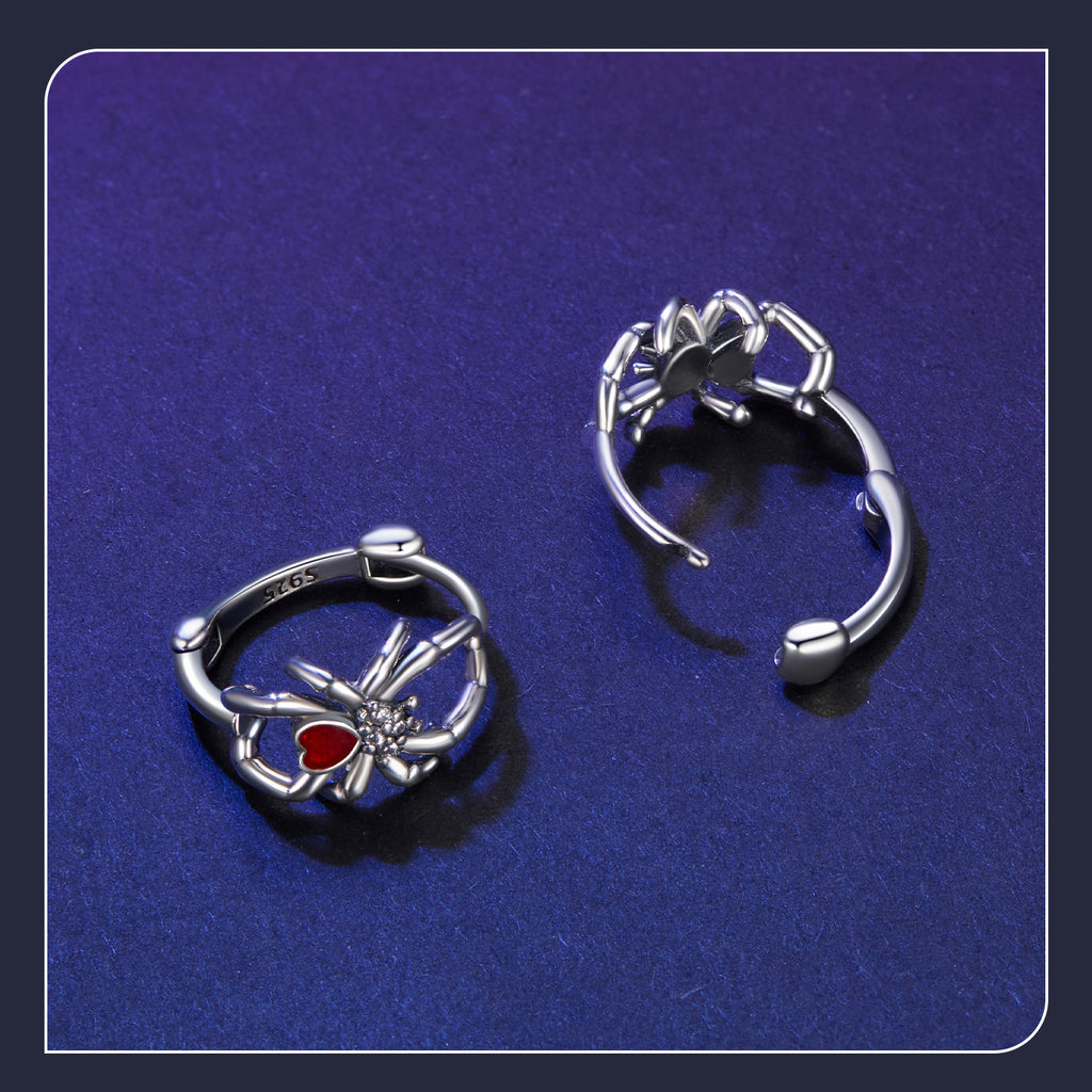 S925 Silver Halloween Spider Earrings