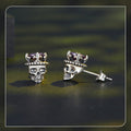 S925 Silver Halloween Skull King Stud Earrings