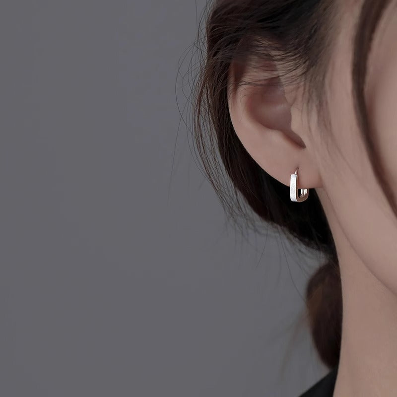 S925 sterling silver square earrings
