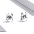S925 Sterling Silver Halloween Eight-Legged Spider Stud Earrings