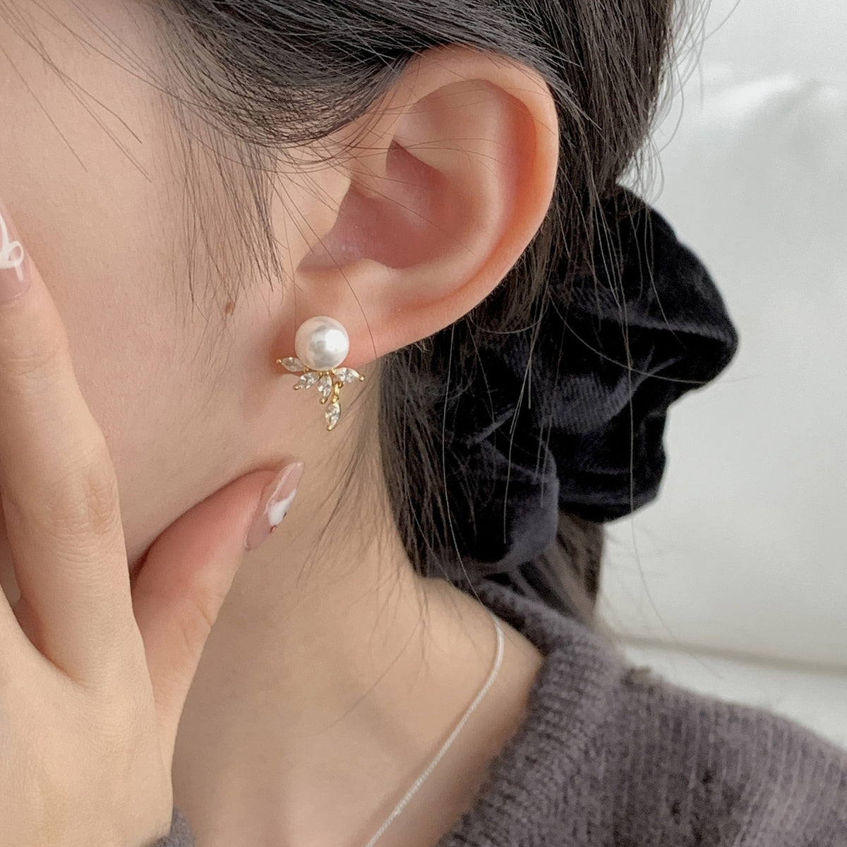 925 sterling silver pearl earrings