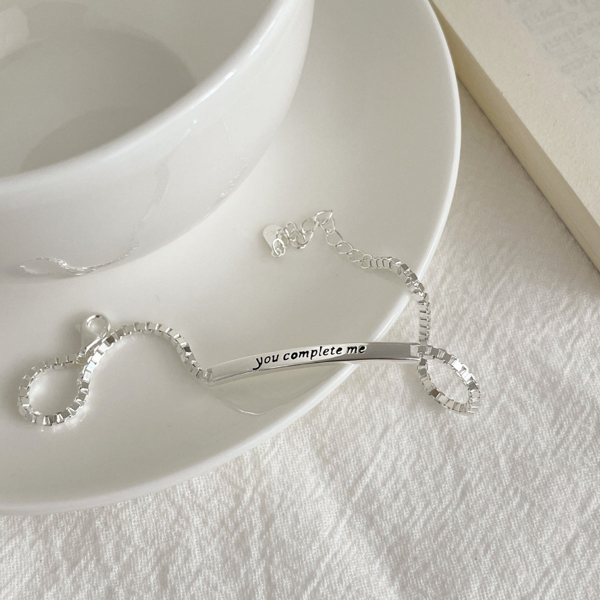 925 sterling silver letter bracelet - silvery