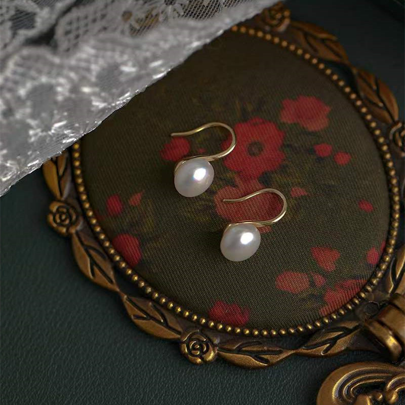 925 sterling silver vintage freshwater pearl earrings