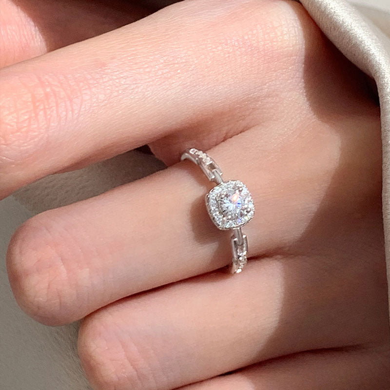 S925 sterling silver zircon ring