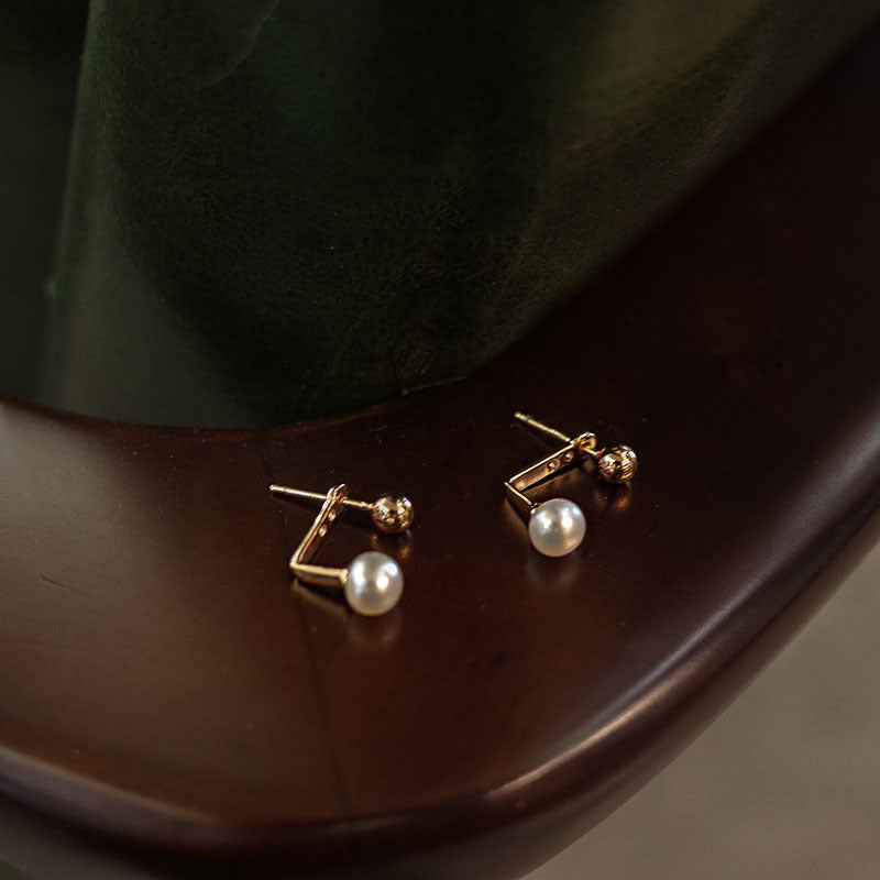 S925 pure silver imitation pearl earrings