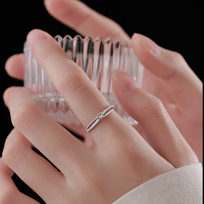 925 sterling silver open-end ring - silvery